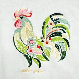 Chicken Rooster Sweatshirt TODDLER Embroidered Floral Sweatshirt Farm Animal